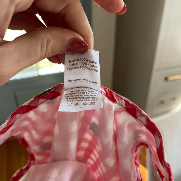 Hanna Andersson Red and White Gingham Checkered Dress size 6-7 - Picture 6 of 6